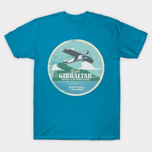 Vintage Travel - Visit Gibraltar Gateway to the Mediterranean (distressed) T-Shirt